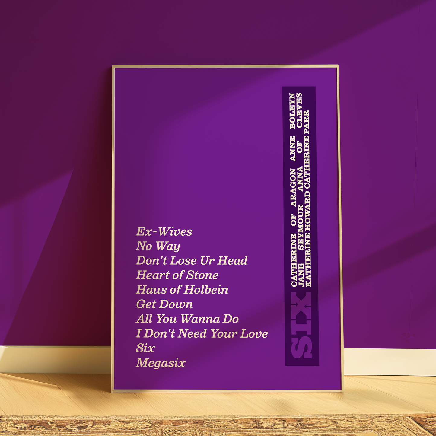 Six: The Musical Song List Print