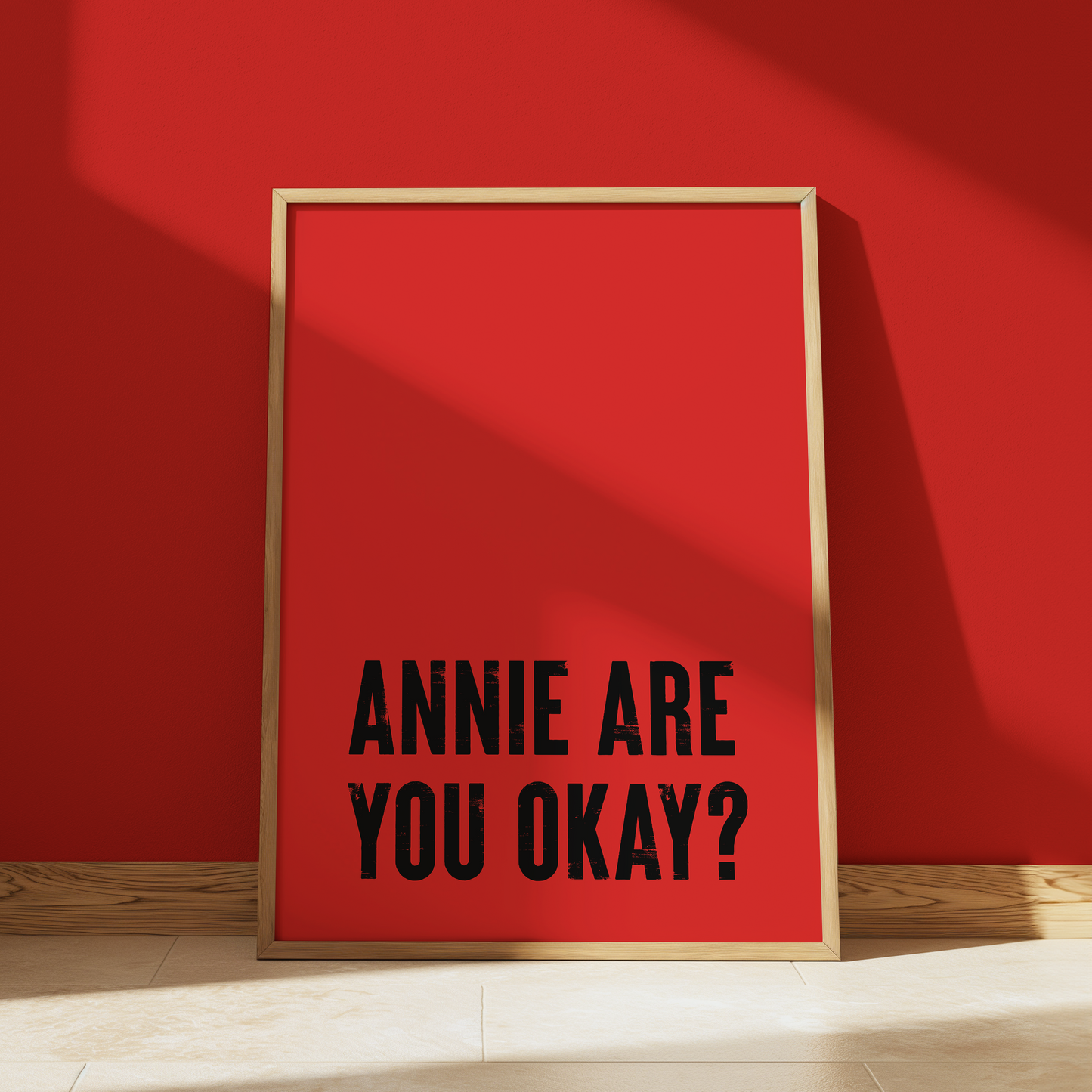 Annie Are You Ok print in Red - Michael Jackson typography wall art