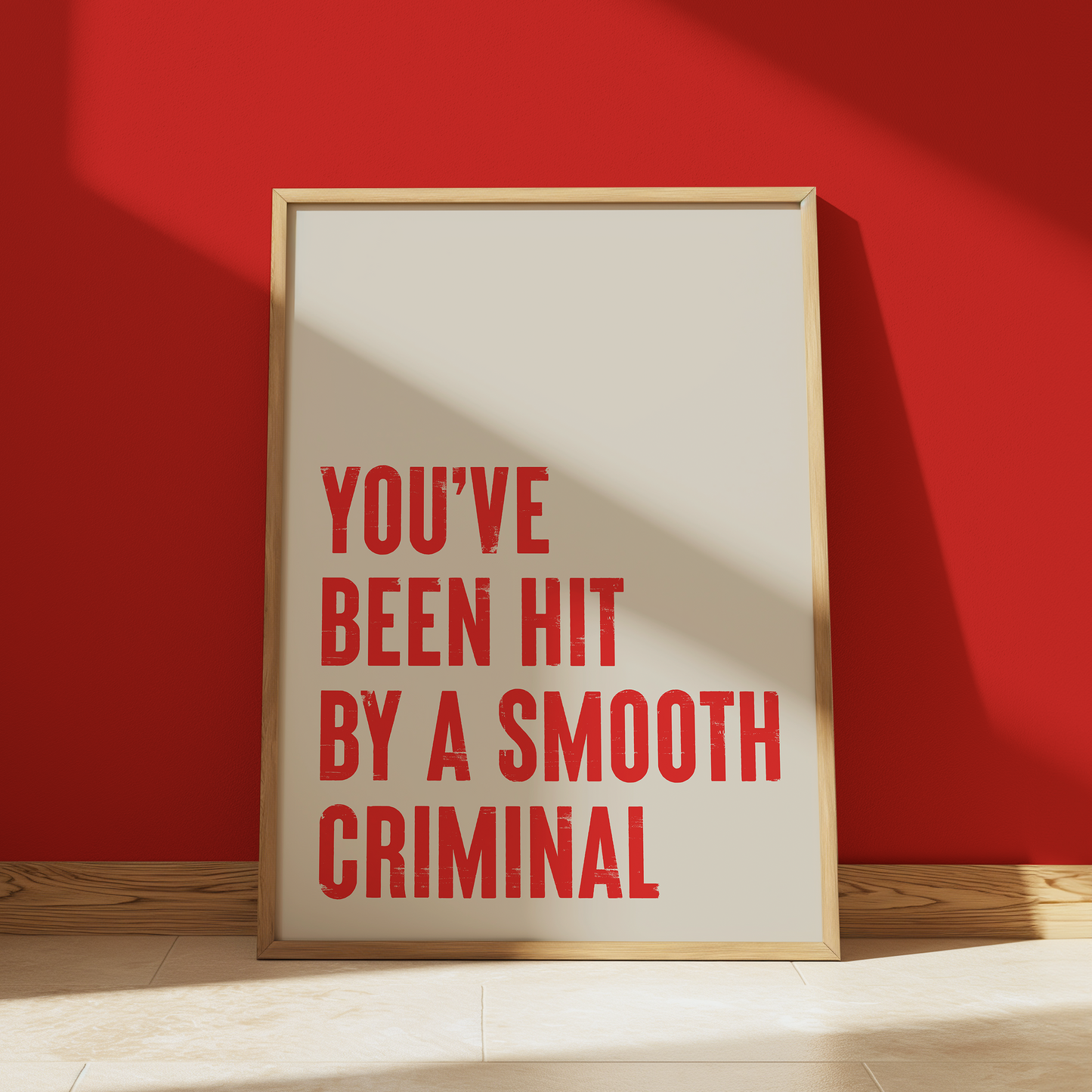 Smooth Criminal print in Cream - Michael Jackson typography wall art