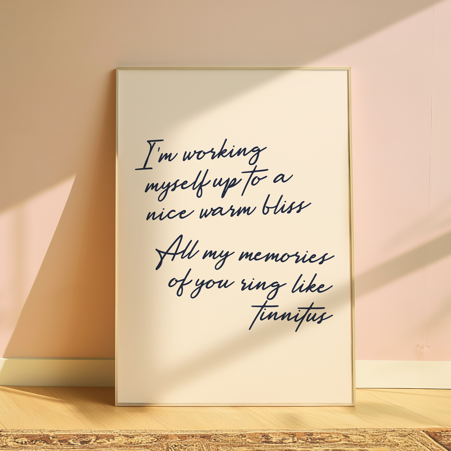 Olivia Dean I'm Working Myself Up typography print in Cream - music lyric wall art poster