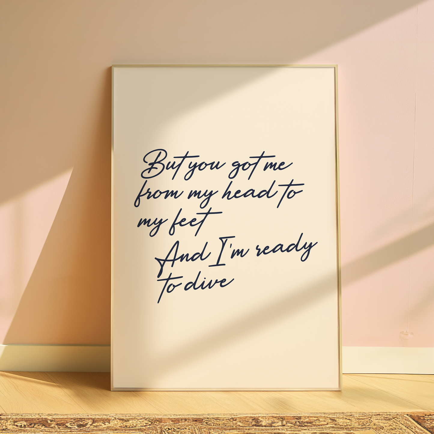 Olivia Dean Ready To Dive typography print in Cream - music lyric wall art poster