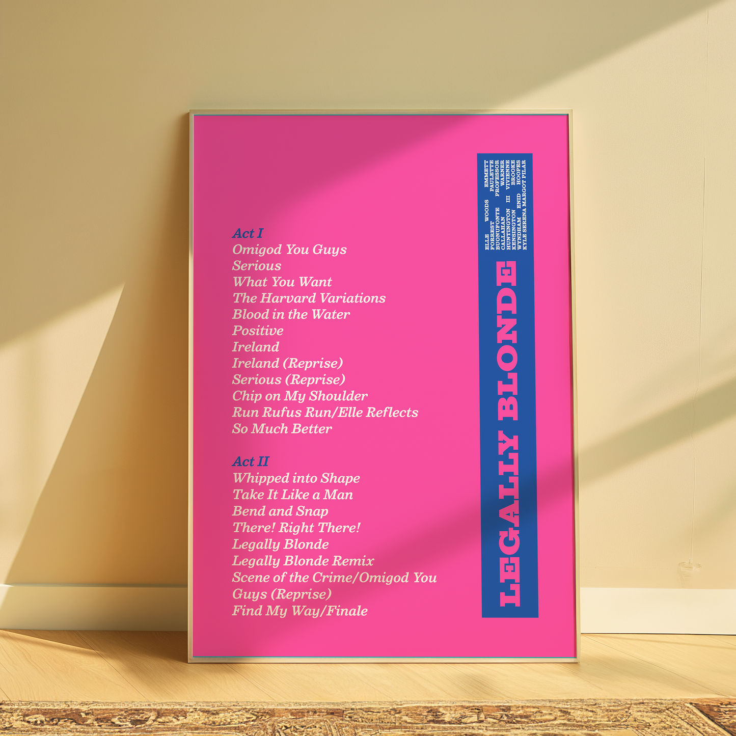 Legally Blonde Song List Print - Pink - Art Print by Olivia Designs