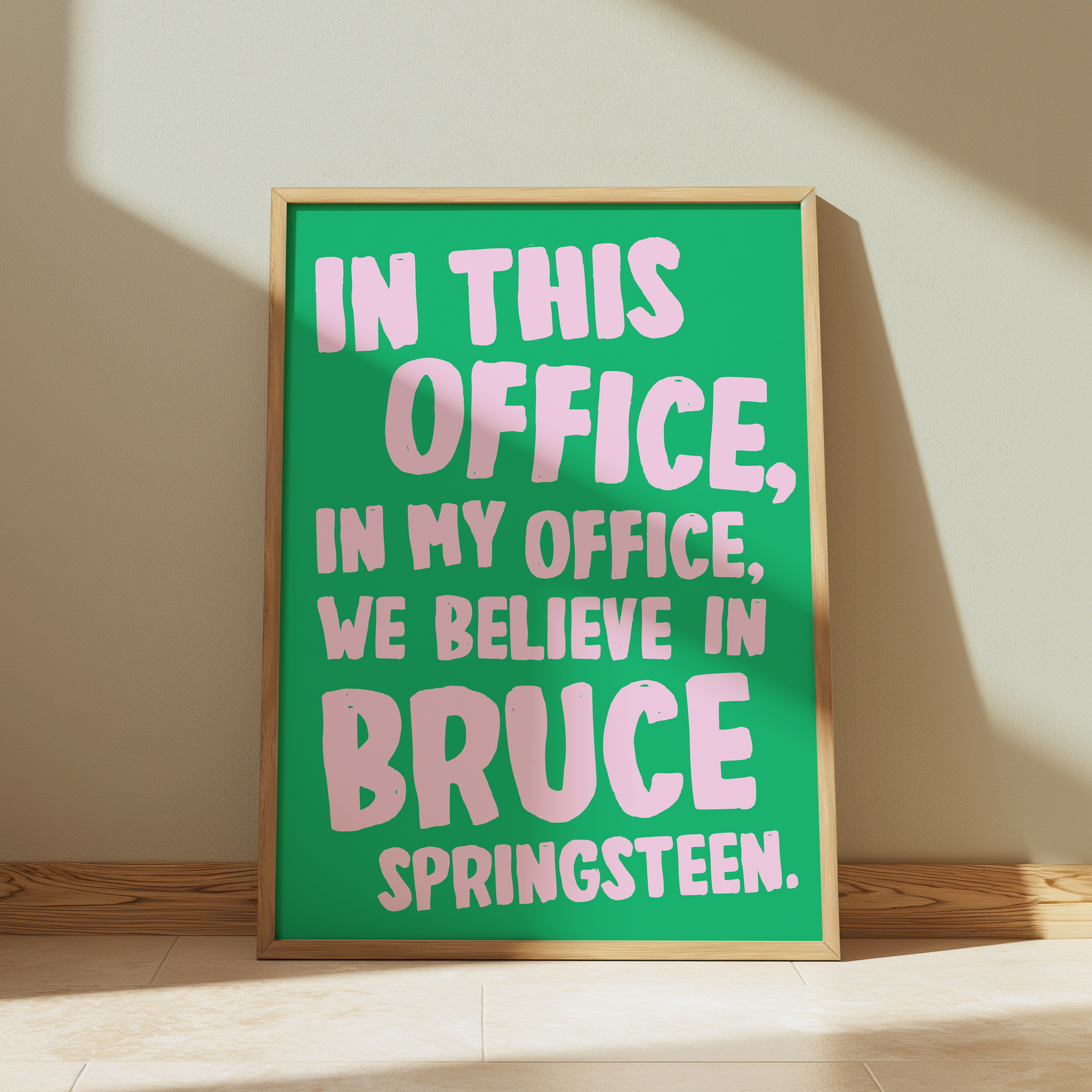 In This Office, In My Office, We Believe In Bruce Springsteen | Springsteen: Deliver Me from Nowhere Print - Olivia Designs