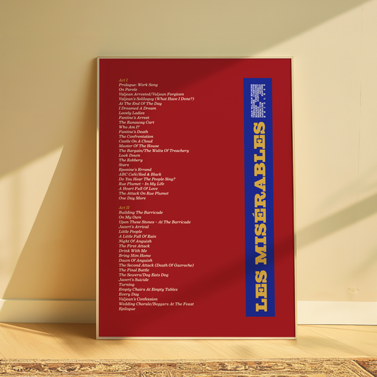 Les Misérables Song List Print