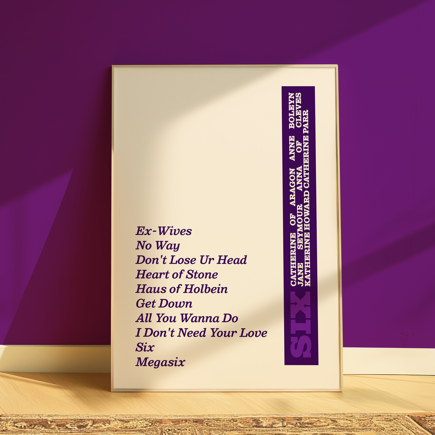 Six: The Musical Song List Print