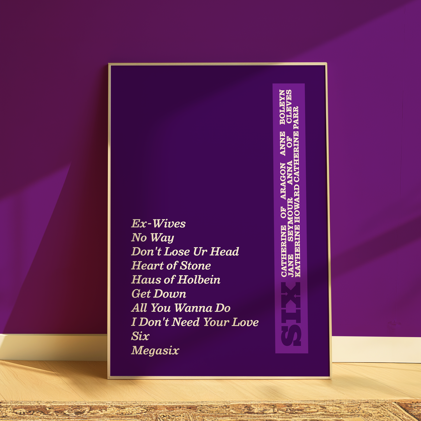 Six: The Musical Song List Print