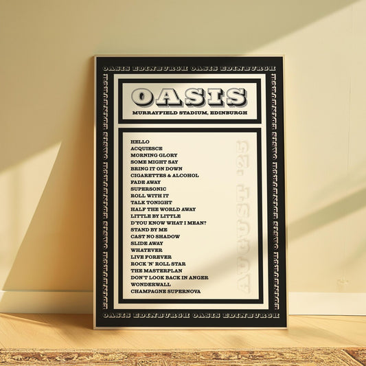 Oasis | Murrayfield Stadium | Setlist | Black & White