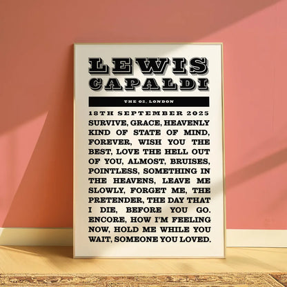 Lewis Capaldi | The O2 | London | Setlist | 18th September 2025