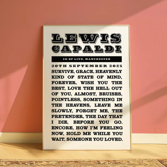 Lewis Capaldi | Co-op Live | Manchester | Setlist | 20th September 2025