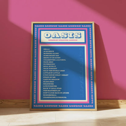 Oasis | SEPTEMBER | Wembley Stadium | Setlist | Blue & Pink