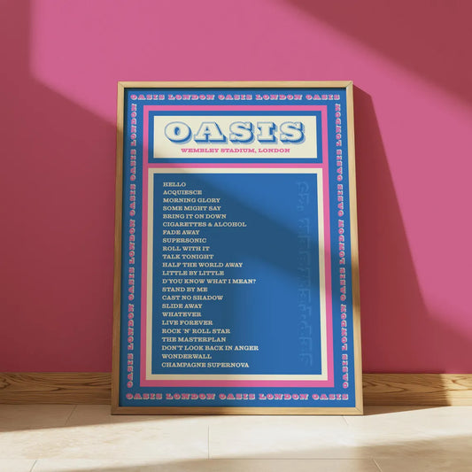 Oasis | SEPTEMBER | Wembley Stadium | Setlist | Blue & Pink