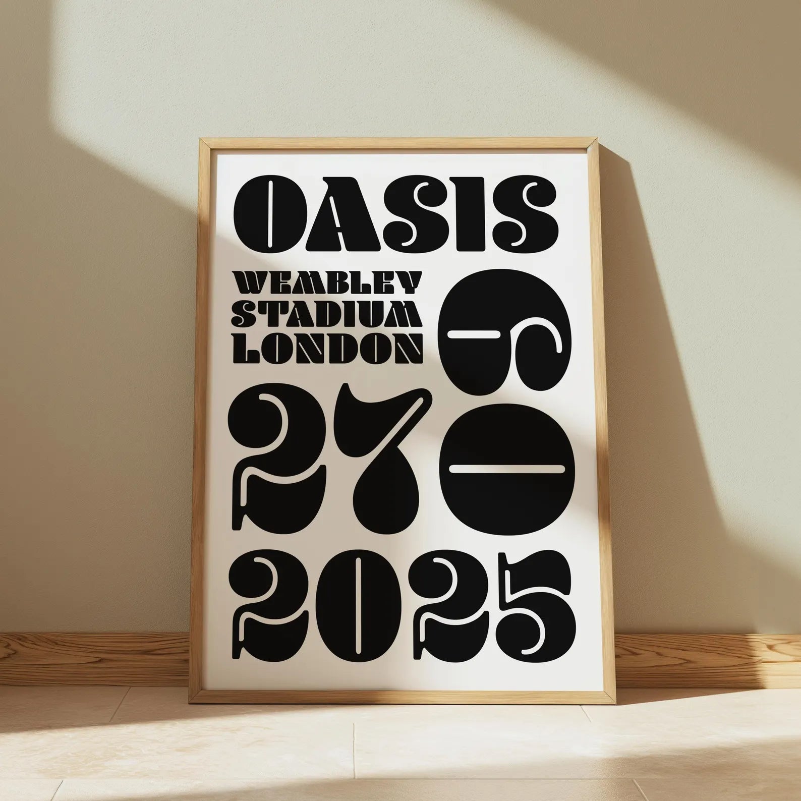 Oasis Wembley Stadium 2025 Commemorative Print | Music Art Oasis Wembley Stadium 2025 Commemorative Print | Music Art