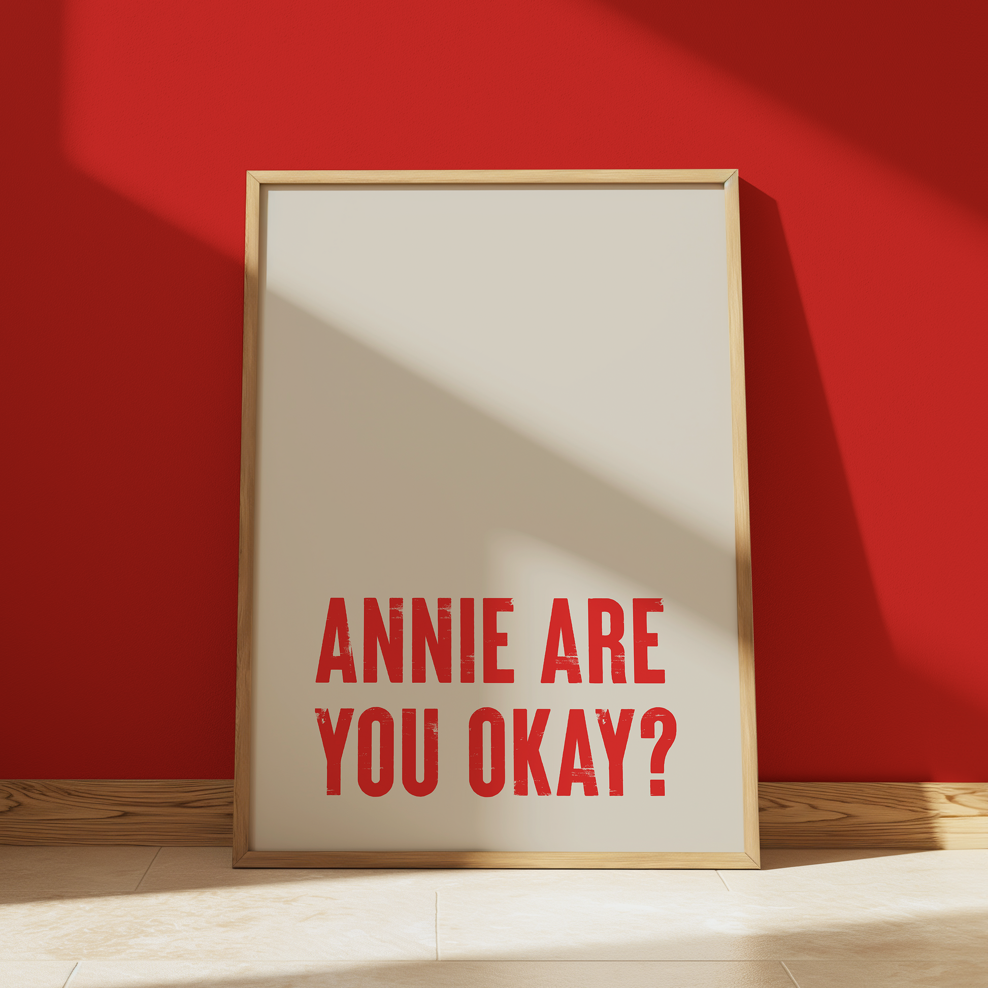 Annie Are You Ok print in Cream - Michael Jackson typography wall art