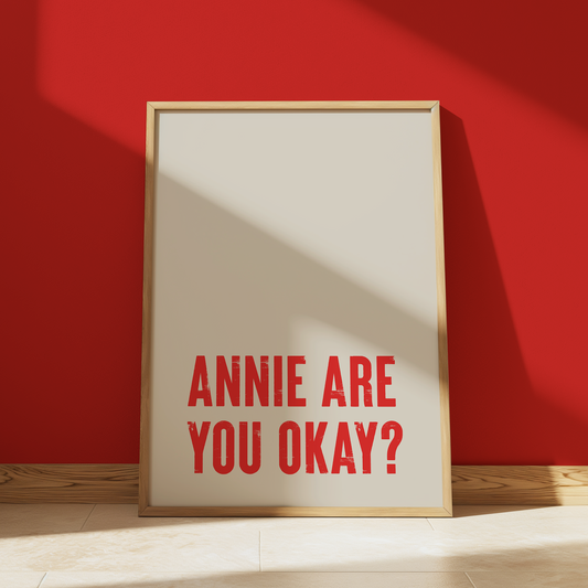 Annie Are You Ok print in Cream - Michael Jackson typography wall art