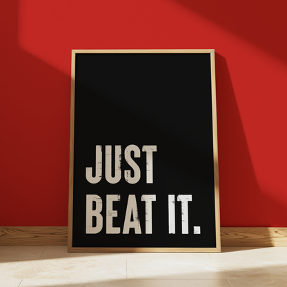 Just Beat It print in Black - Michael Jackson typography wall art