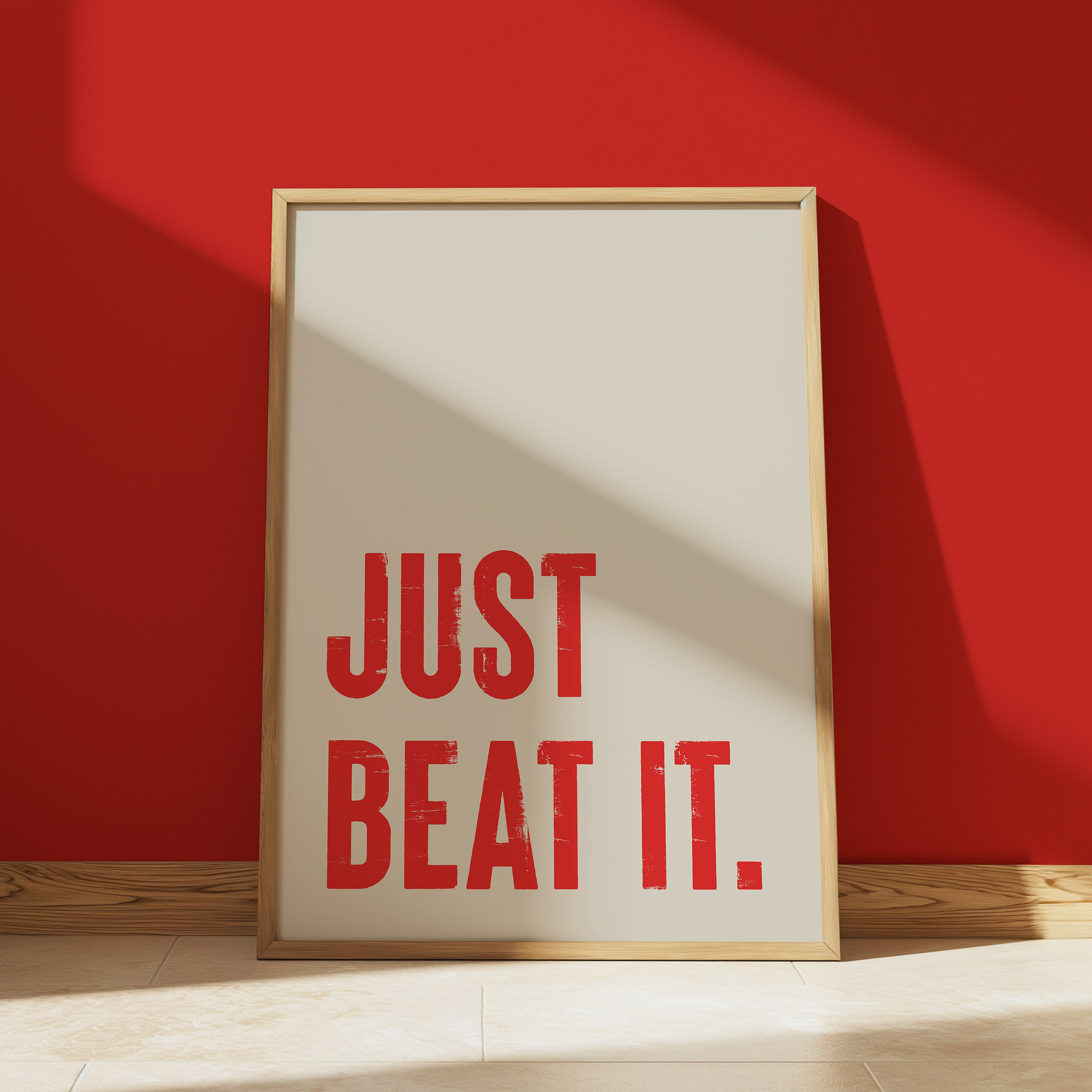Just Beat It print in Cream - Michael Jackson typography wall art