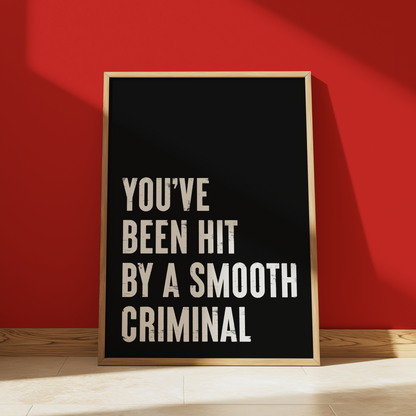 Smooth Criminal print in Black - Michael Jackson typography wall art