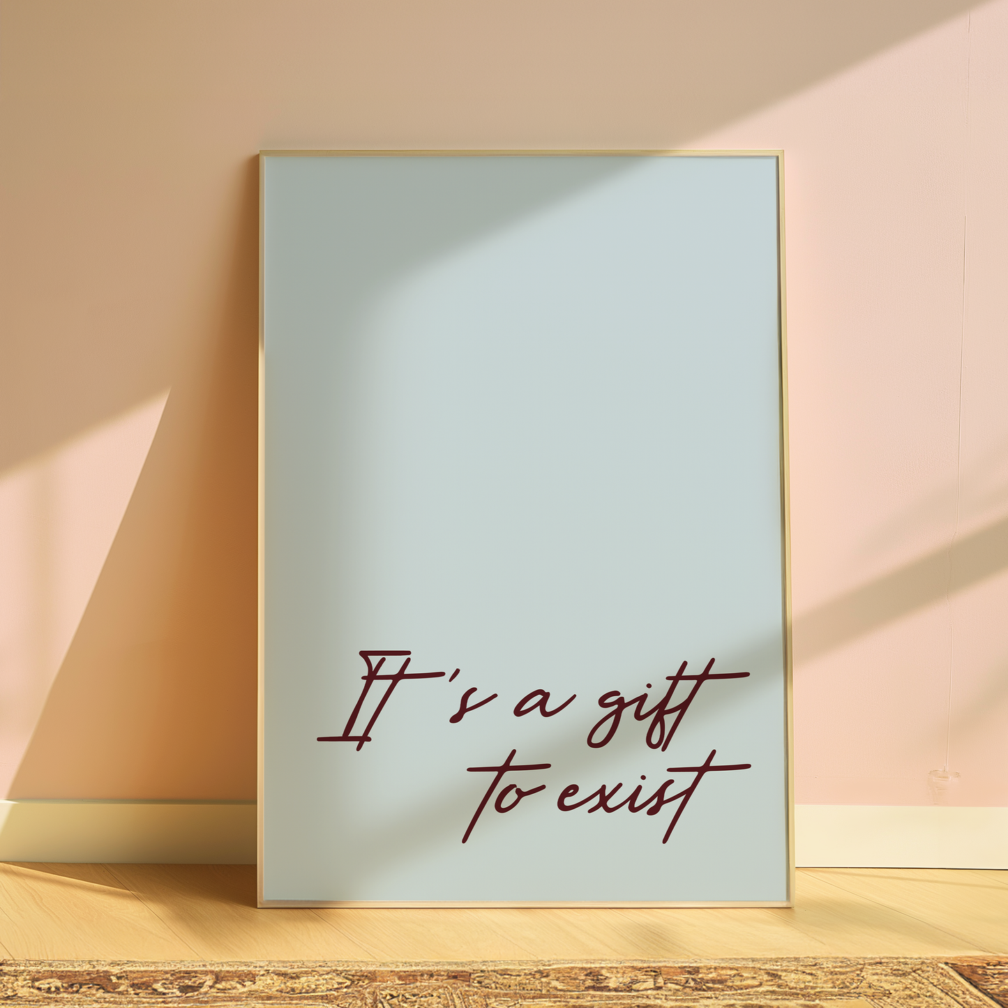 Olivia Dean It's a Gift To Exist typography print in Blue - music lyric wall art poster