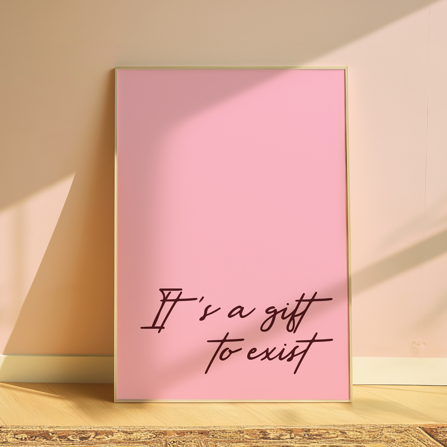 Olivia Dean It's a Gift To Exist typography print in Pink - music lyric wall art poster