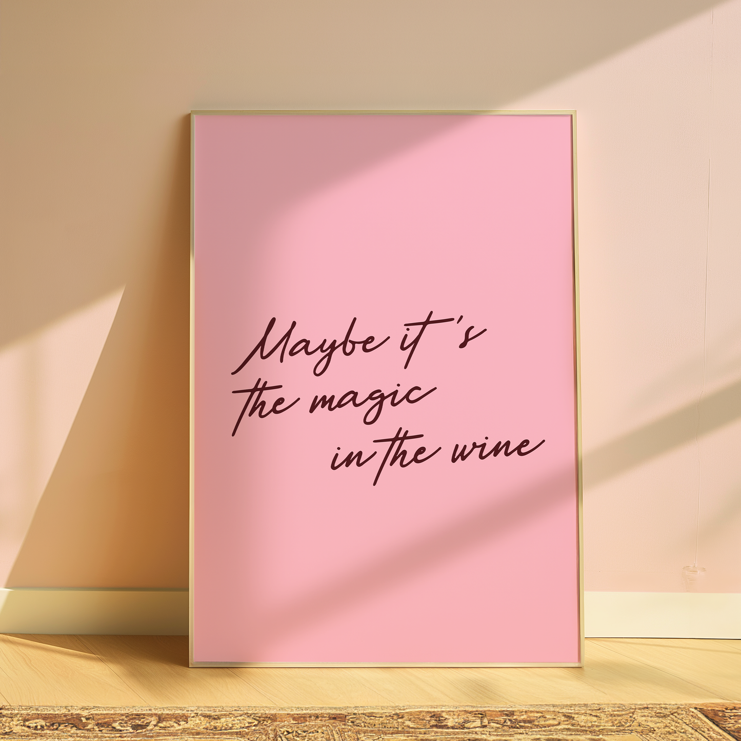 Olivia Dean Maybe It's The Magic In The Wine typography print in Pink - music lyric wall art poster