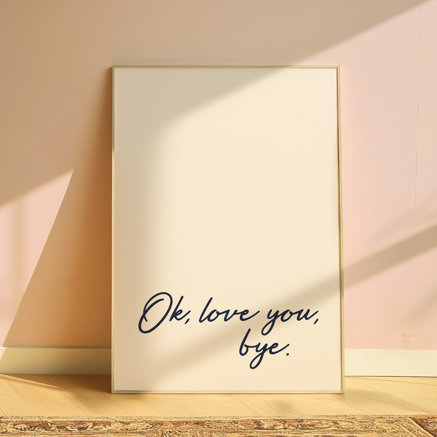 Olivia Dean Ok, Love You, Bye typography print in Cream - music lyric wall art poster