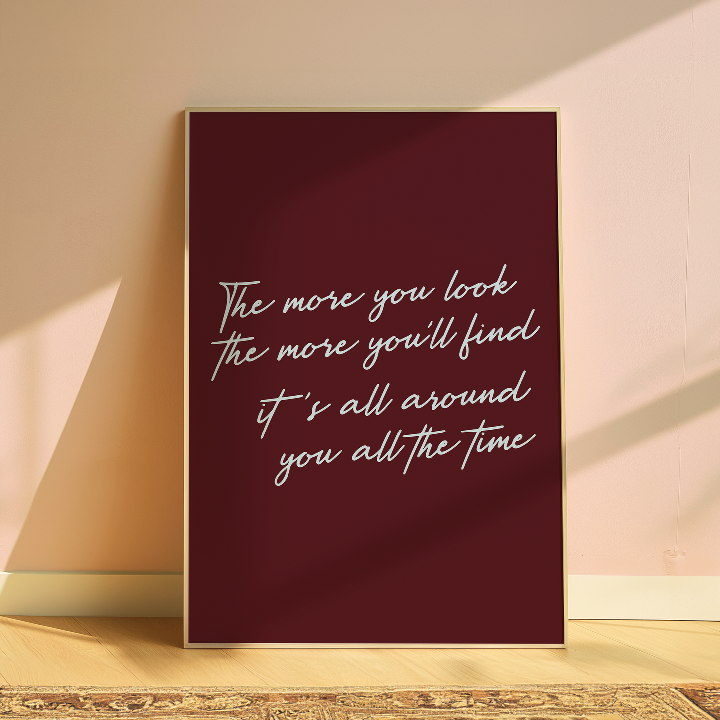 Olivia Dean The More You'll Look typography print in Burgundy - music lyric wall art poster
