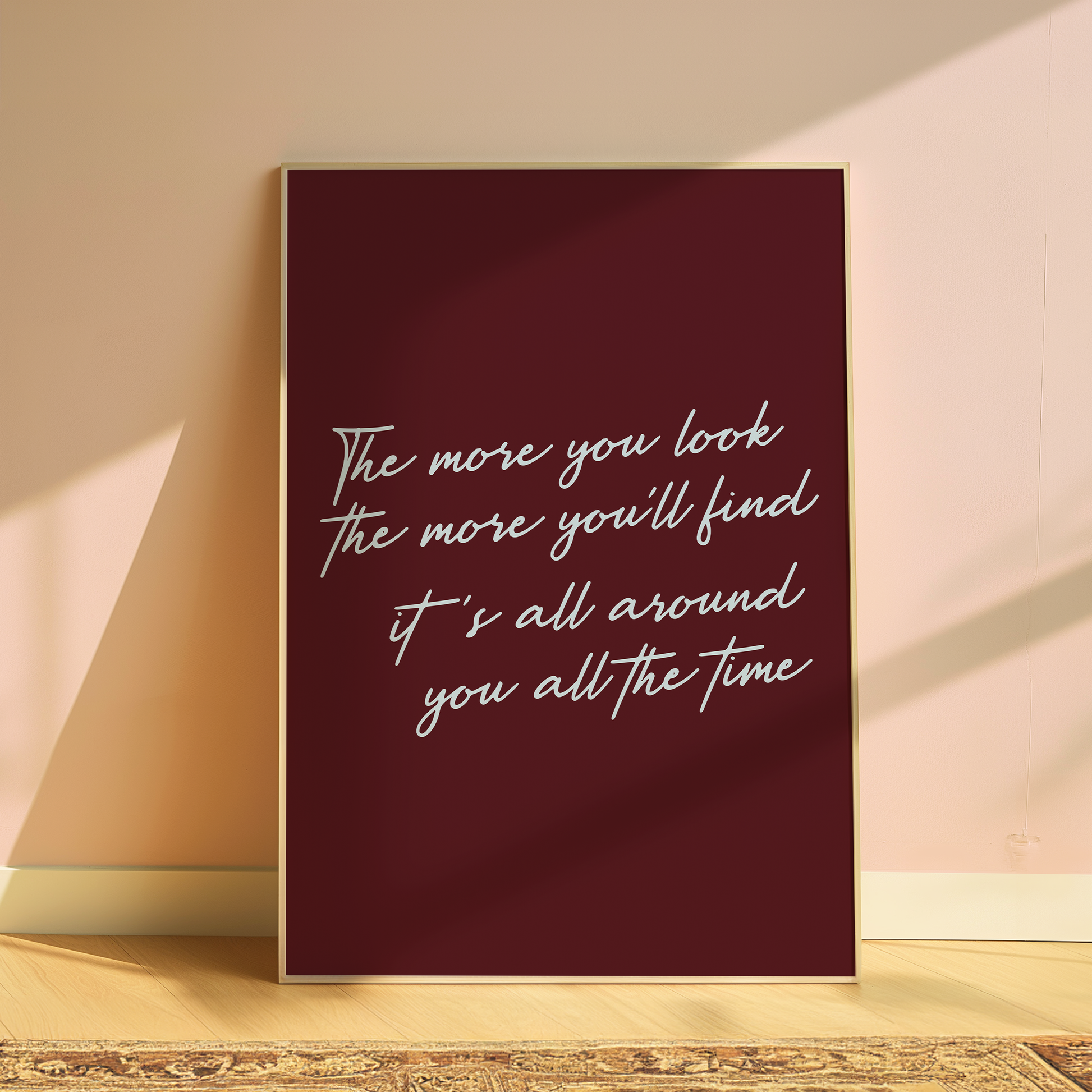 Olivia Dean The More You'll Look typography print in Burgundy - music lyric wall art poster