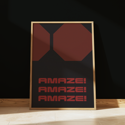 Project Hail Mary Amaze typography print in Black & Red - sci-fi film wall art poster