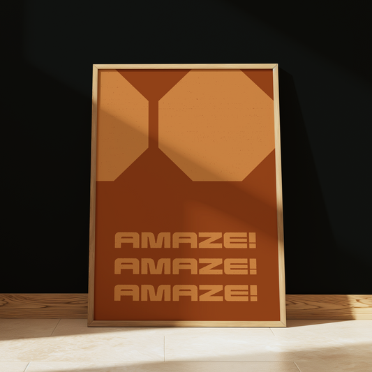 Project Hail Mary Amaze typography print in Orange - sci-fi film wall art poster