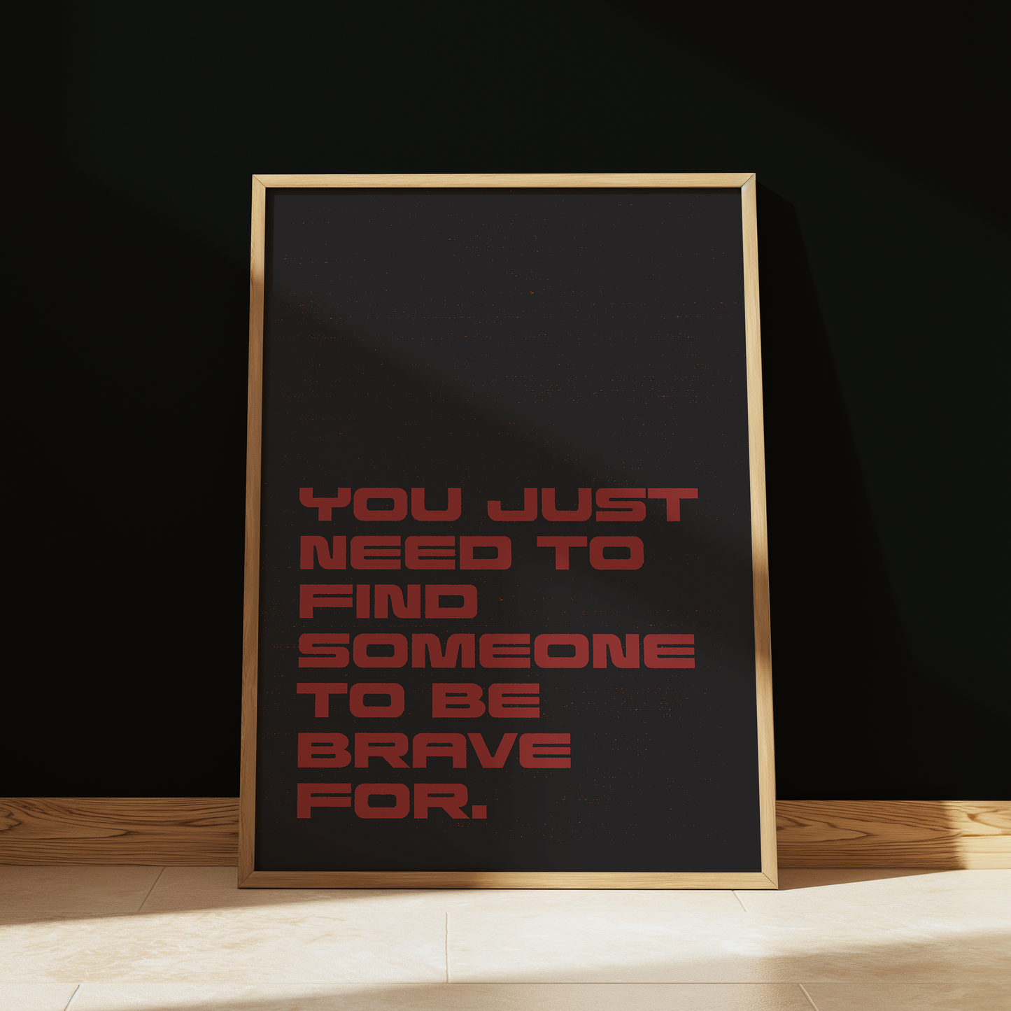 Project Hail Mary Be Brave For typography print in Black & Red - sci-fi film wall art poster