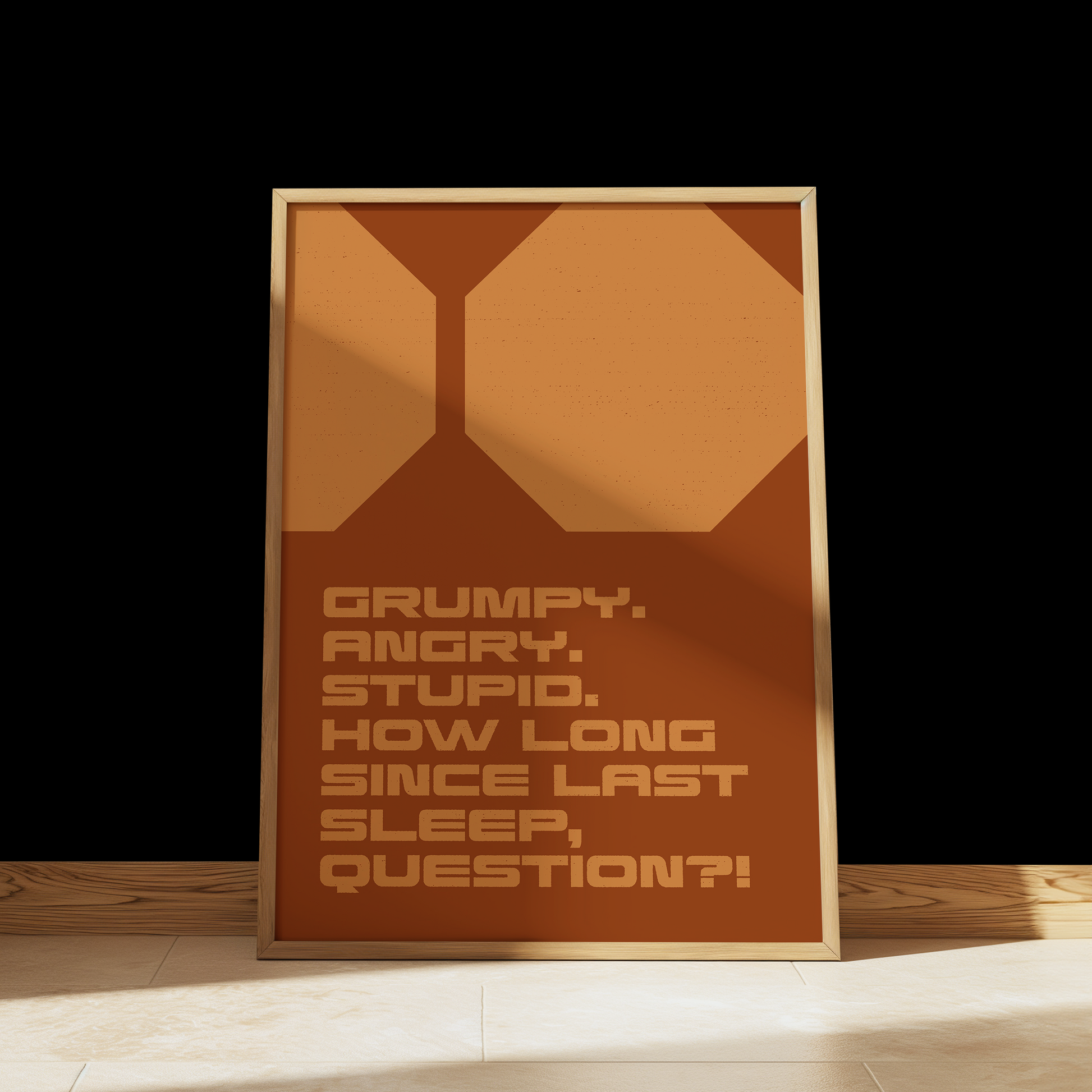 Project Hail Mary Grumpy Angry Stupid typography print in Orange - sci-fi film wall art poster