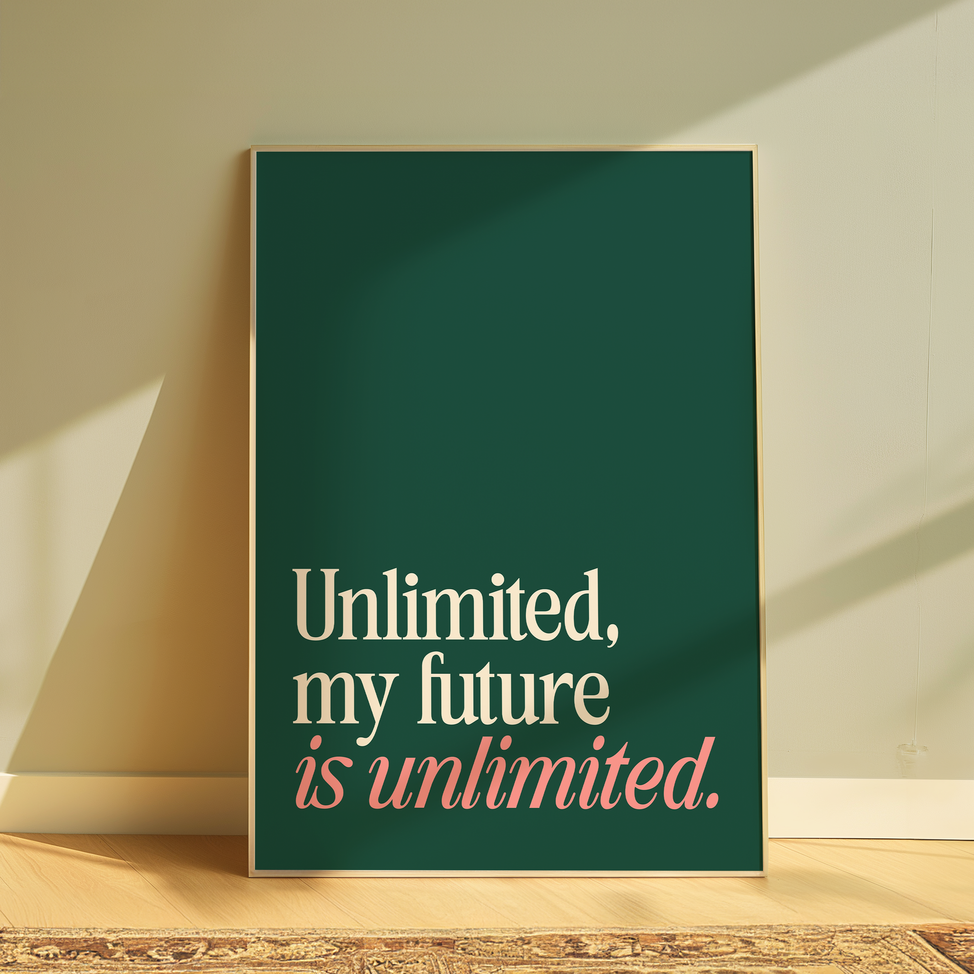 Wicked Unlimited, My Future Is Unlimited typography print in green - musical lyric wall art poster